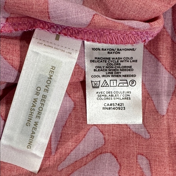 LOFT Tropical Skirt Floral Rayon Women’s Medium New Pink & Red - Picture 8 of 11